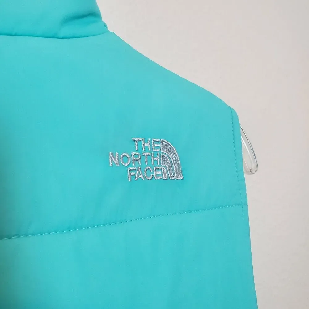 The North Face Girls XL/TG (18) Aqua Blue Puffer Vest Insulated Jacket - Picture 13 of 15